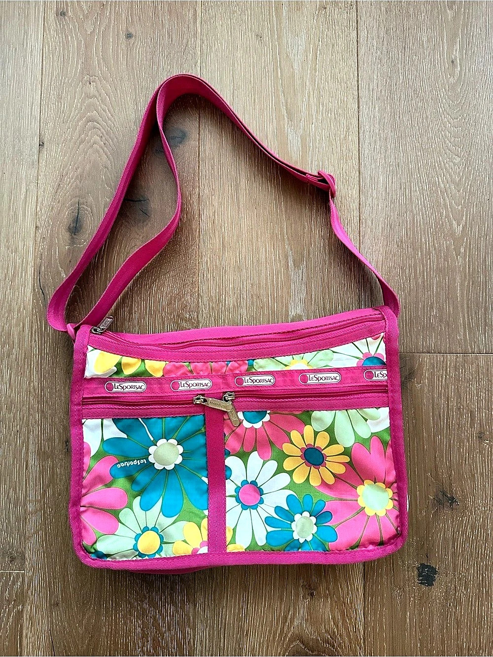LESPORTAC Floral Shoulder or Crossbody Bag in Pink & Multicolor Floral